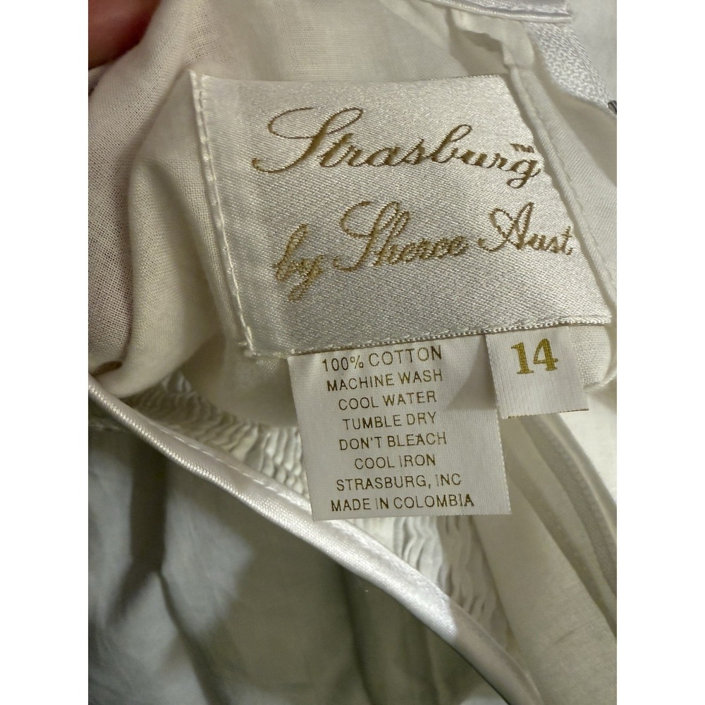 Stasbury Smocked Heirloom Dress With Under Slip Size 14 100% Cotton - Picture 7 of 7